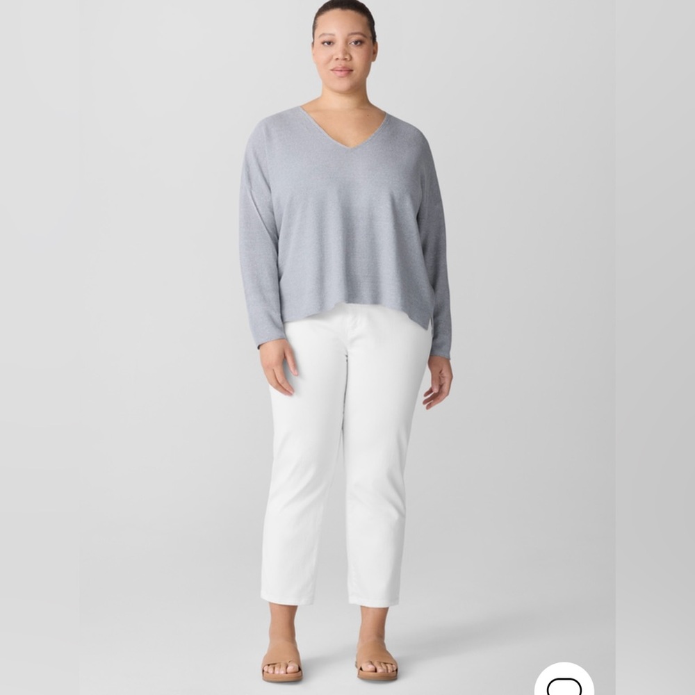Eileen Fisher White Ankle Jeans Organic Cotton Size 16